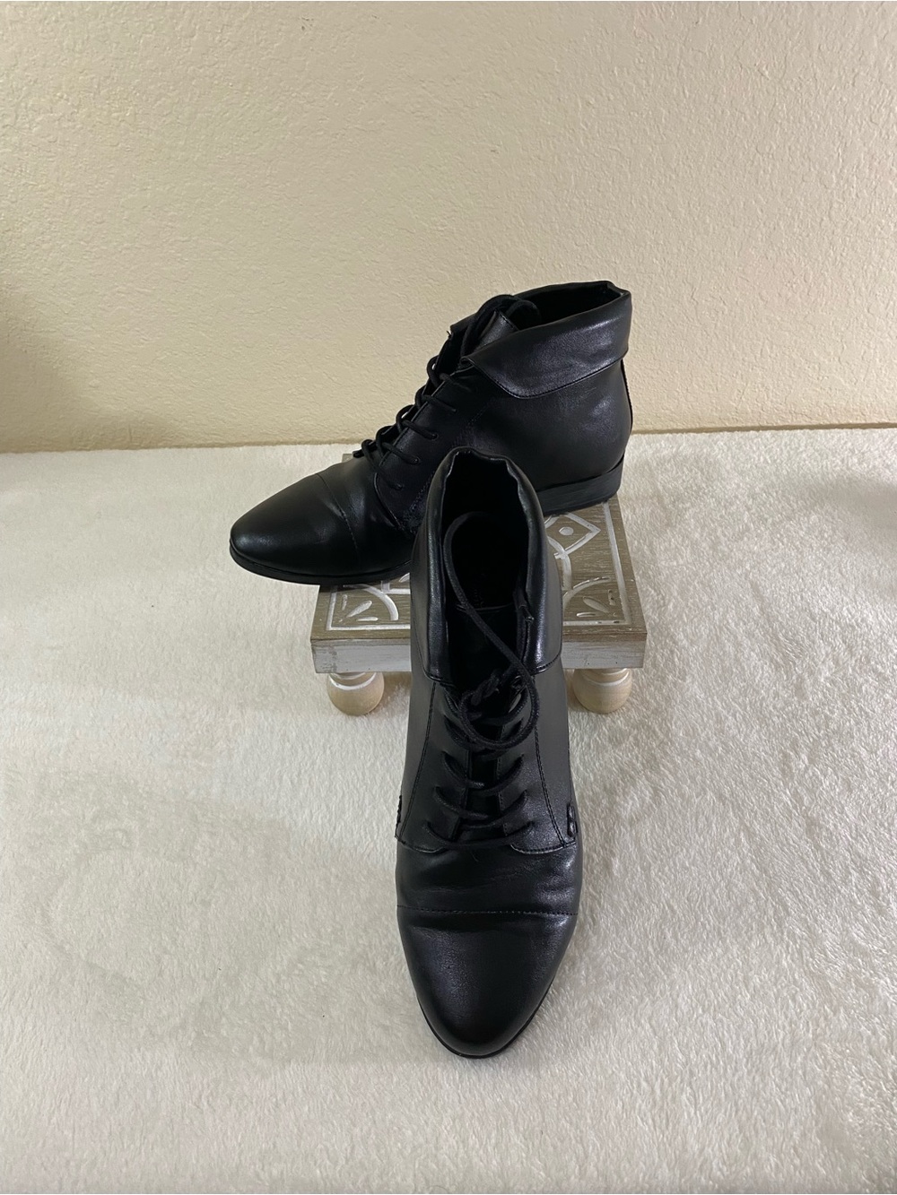 Women's Black Lace-Up Ankle Boots